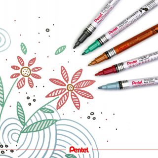 Our new Metallic Paint Marker can be used on white or black cardboard paper. They are also suitable on surfaces like glass or metal, ideal for a wide range of DIY projects.⁣
⁣
Product:⁣
Paint Marker MSP10 (fine) in 5 new metallic colours⁣
⁣⁣
#pentel #pentel_eu #pentelarts #pentelpaintmarker #paintmarker #lackmarker #lackstift #news #new #newpens #newcolours #neuefarben #metallic #metallicmarker #blumen #flowers #blumenmalerei #flowerpainting #dekorartion #decoration #glas #glasmarker #DIY