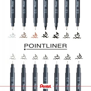 NEWS!⁣
⁣
Our Pointliner family is growing! We are offering Pointliner fineliner from 0.03 mm to 1.0 mm as well as two new different calligraphy tips. We also now offer the new colours sepia, sanguine and grey in 0.5 mm. ⁣
⁣
Product: ⁣
Pointliner Fineliner S20P⁣
⁣
#pentel #pentel_eu #pentelarts #pentelpointliner #pointliner #new #newproduct #news #fineliner #finelinerart #finelinerdrawing #black #blackandwhite #inkdrawing #ink #zeichnen #drawing #lineart #creative #pigmentedink #pigmentiert #wasserfest #illustration #sketch #inksketch #penart #pentest #maritim #segelboot