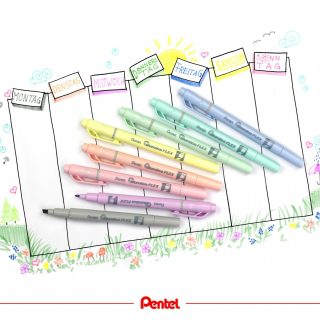 Are you prepared for the upcoming school year? Visualise your days with some pastel colours!⁣
⁣
Product: ⁣
Illumina Flex Twin Tip highlighter in pastel colours SLW11P⁣
Pointloner Fineliner S20P⁣
⁣
⁣
#pentel #pentel_eu #highlighter #textmarker #pastel #pastell #pastelpen #pastelmarkers #pastelart  #pentelpastelhighlighter #pentelilluminaflex #pastelcolours #sketchnotes #bulletjournal #pastellfarben #colours #colourful #bunt #schule #stundenplan #BTS #backtoschool #school