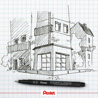 Urban Sketching with our Pointliner in black. Just a black and white artwork. Perfect for inktober. Do you like fineliner drawings?⁣
created by bibis_bloghuette⁣
⁣
Product:⁣
Pointliner Fineliner S20P⁣
⁣
#pentel #pentel_eu #pentelarts #inktober #inktober2022 #black #blackink #blackandwhite #pentelpointliner #fineliner #stadt #city #urbansketching #urbansketch #drawing #sketch #finelinerart #sketches